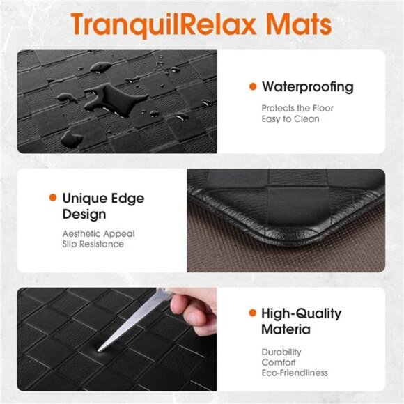 Kitchen Mats, 2PCS Kitchen Rugs, Cushioned Anti Fatigue Kitchen Mats for Floor, - Picture 4 of 8